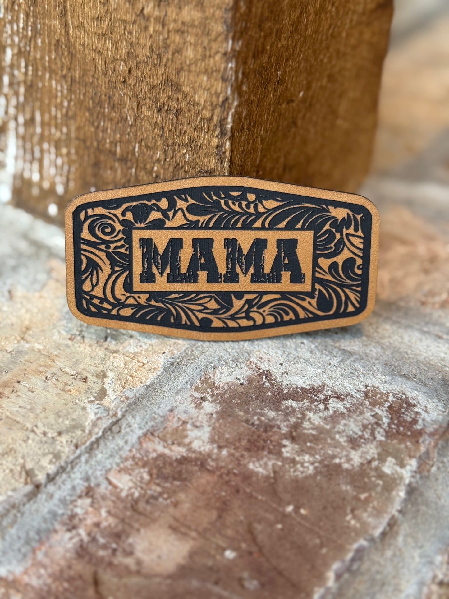 MAMA Tooled Leather Patch