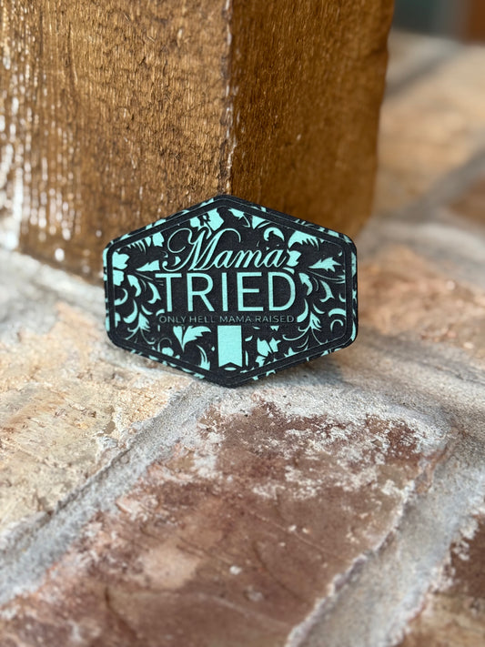 Mama Tried Tooled Leather Patch