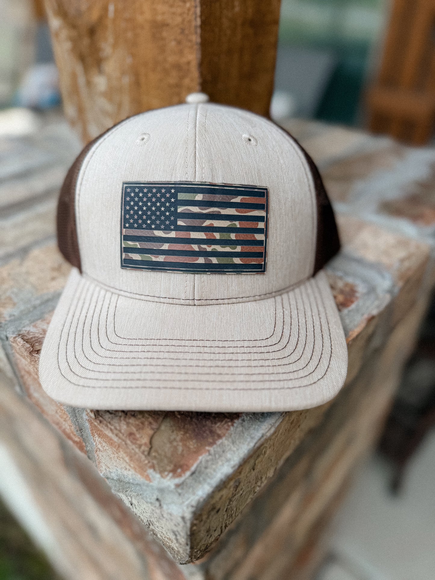 American Flag Camo Trucker Cap