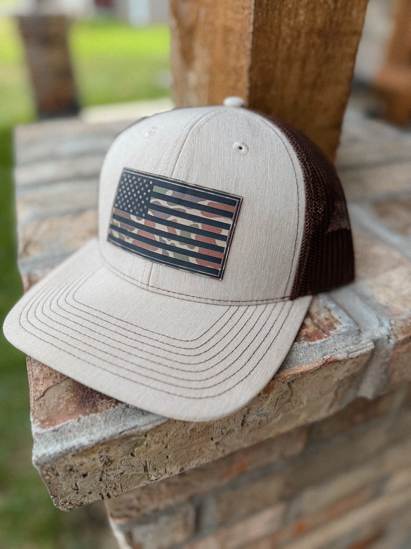 American Flag Camo Trucker Cap