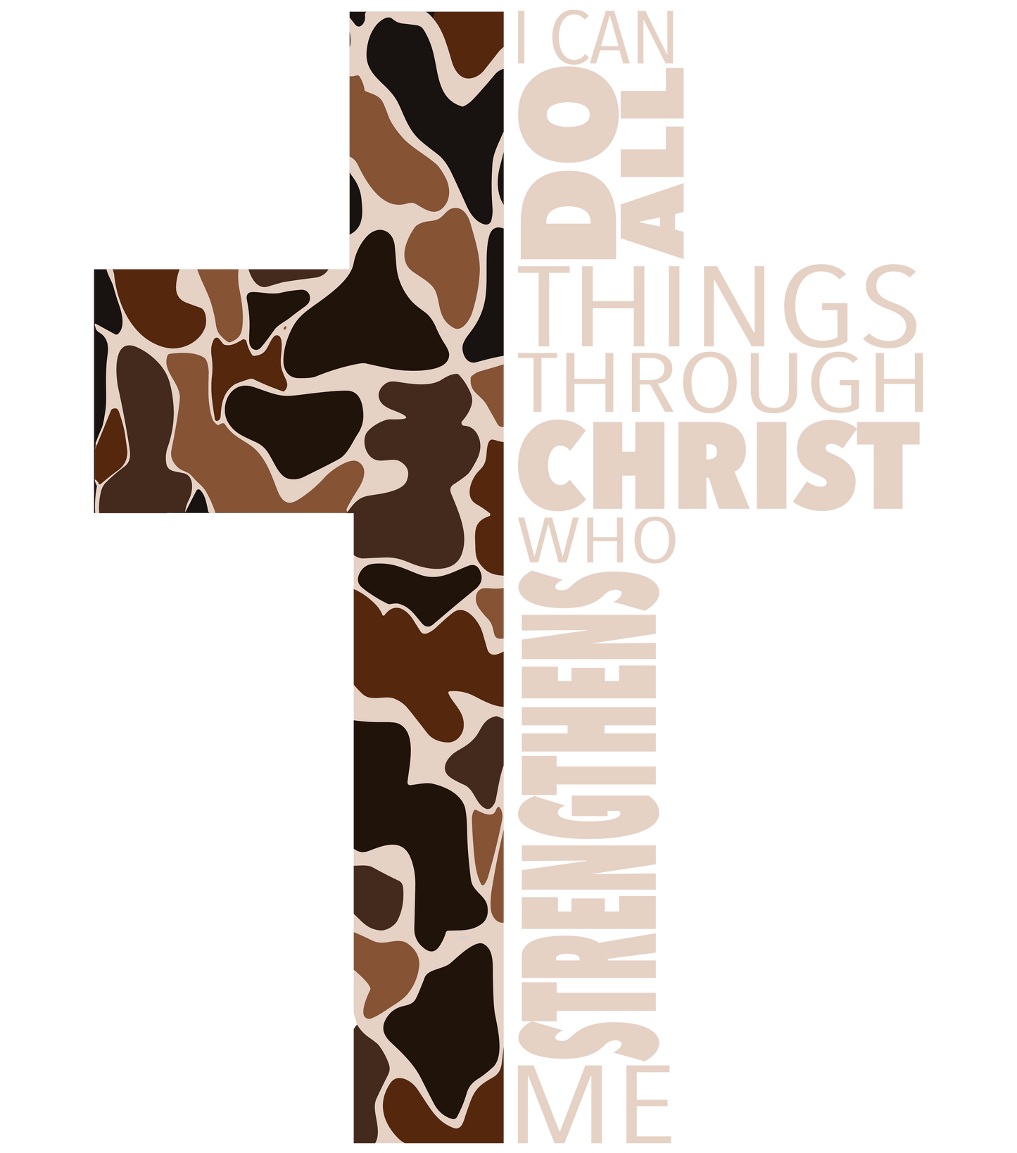 Camo Cross "I can do all things through Christ" Graphic Tee