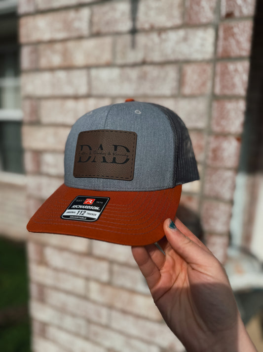DAD (Kids Names Through Middle) Trucker Cap