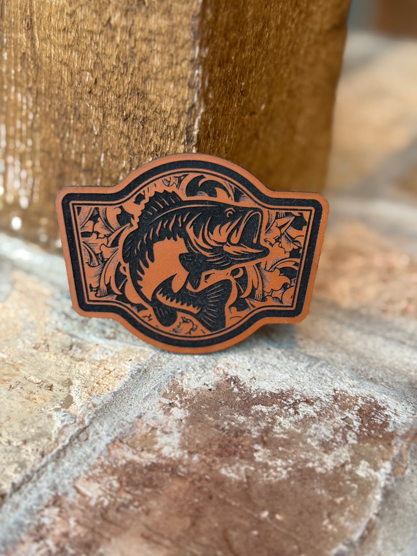 Bass Tooled Leather Patch
