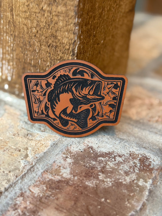 Bass Tooled Leather Patch