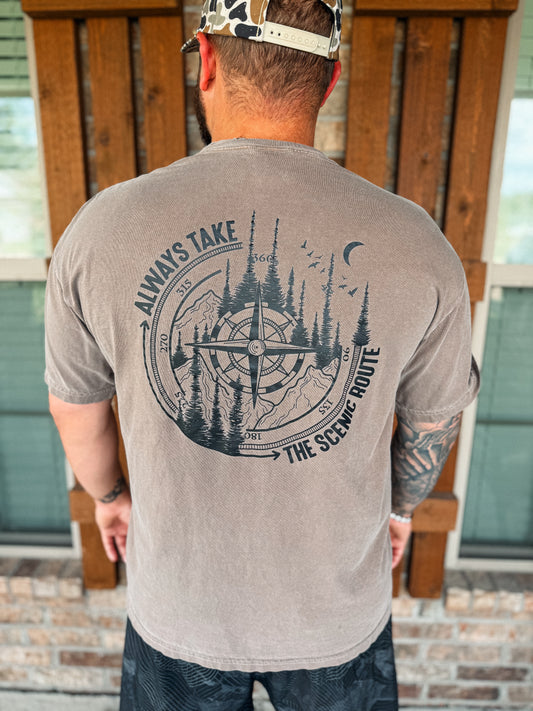 Always Take the Scenic Route (Black or White) Graphic Tee