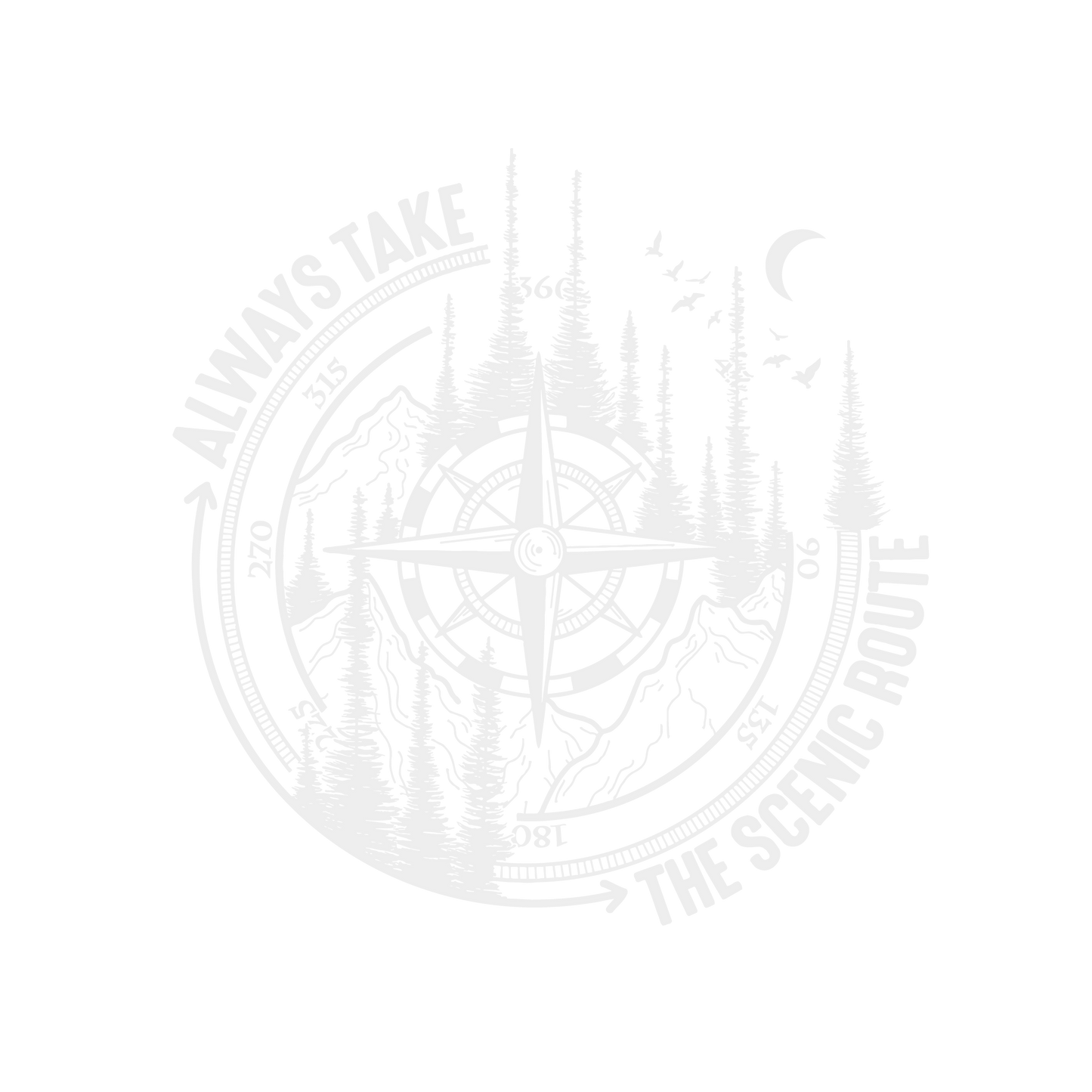 Always Take the Scenic Route (Black or White) Graphic Tee