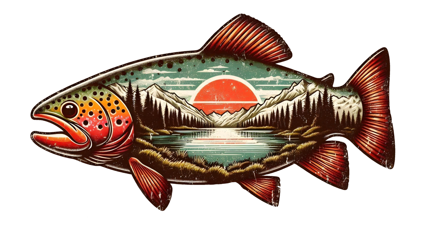Trout Scene Graphic Tee