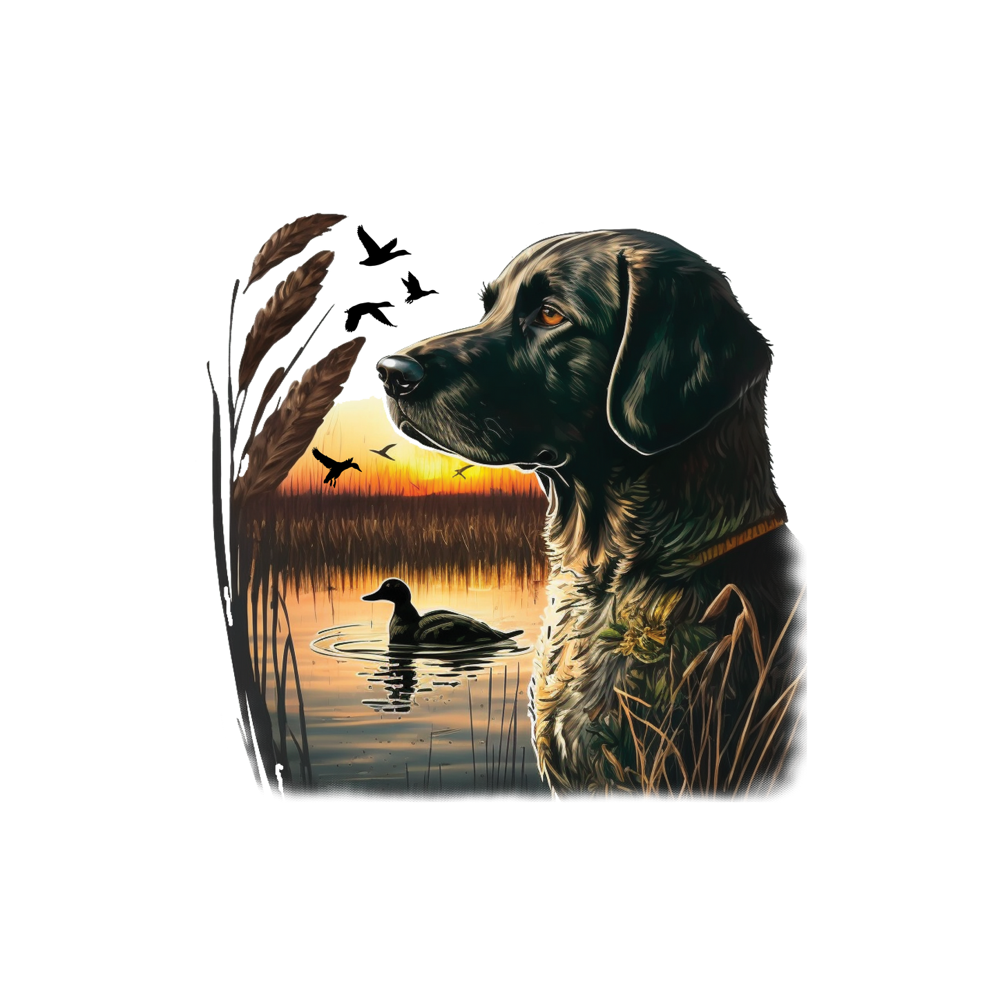 Black Lab Duck Portrait Graphic Tee